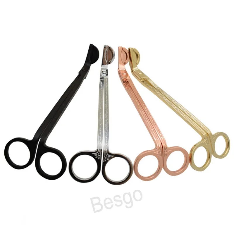 Rostfritt stål Snuffers Candle Wick Trimmer Rose Gold Candle Scissors Cutter Candles Wicks Trimmer Oil Lamp Trim Scissor Cut BH7877 TQQ