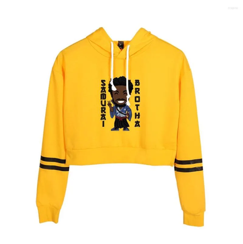 Damen Hoodies Coryxkenshin Merch Crop Top Hoodie Harajuku Abgeschnittenes Sweatshirt Streetwear Hip Hop Lange Ärmel Pullover Tops Sudaderas Mujer