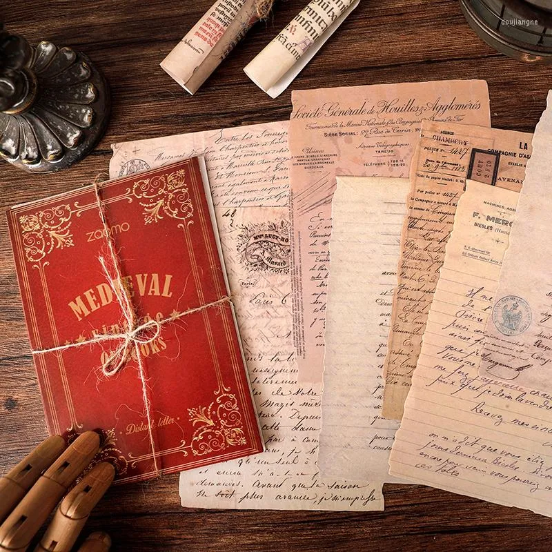 10 Pz/borsa Materiale Vintage Riviste Diario di Carta Stampa Blocchi Memo Retrò Note Scrapbooking
