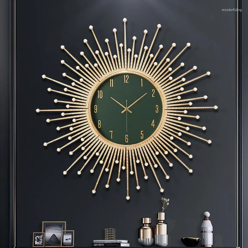 Wall Clocks Luxury Gold Clock Modern Home Decor Hanging Nordic Watche Stickers Living Room Decoration Horloge