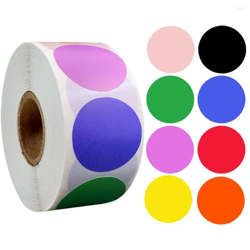 Geschenkpapier, 500 Stück, Chroma-Herz-Etiketten, Aufkleber, Farbcodierung, Punkt, 2,5 cm, rund, Rot, Blau, Rosa, Schwarz, Schreibwaren