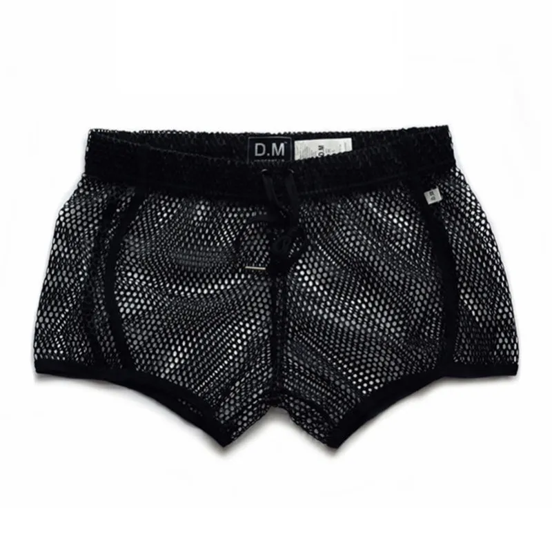 Swim wear Fishnet Transparent wear Mens ming Shorts Gay Sexy Trunks Beach Mesh suit Man Bathing Suit Boxer Briefs Desmiit 221107