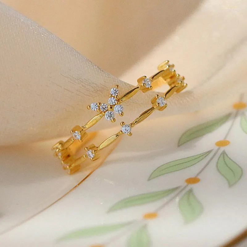 Cluster Ringe Zierliche Schmetterling Ring Für Frauen Koreanische Mode Dünne Einstellbare Kristall Gold Farbe Zubehör Schmuck Großhandel KAR364
