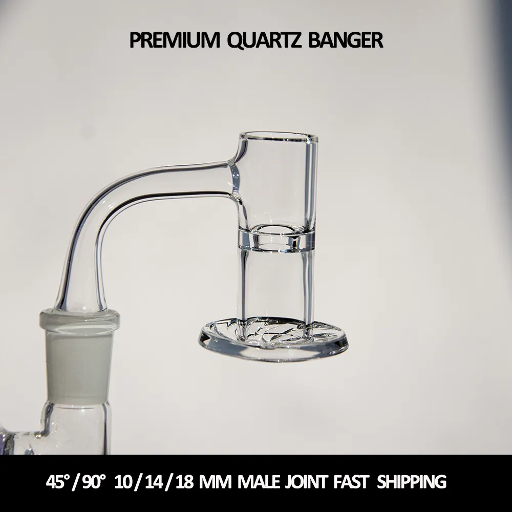 Full weld straight terp slurper smoking accessories new HQ beveled edge quartz banger nail set 10mm 14mm 18mm seamless blender for bong dab oil rigs