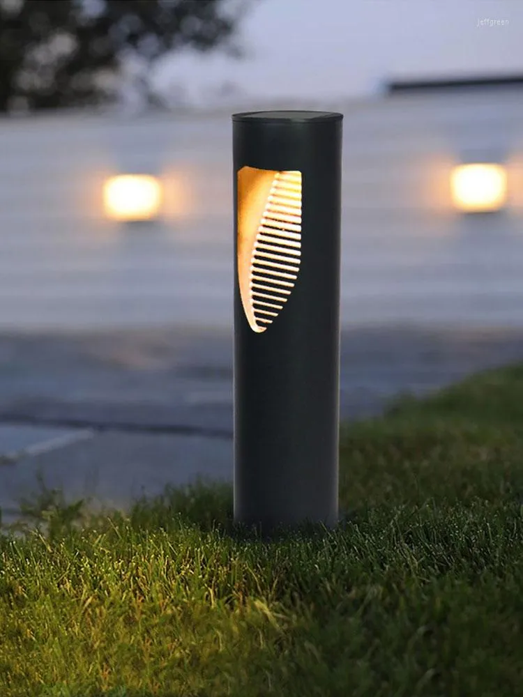 Moderne Simplicité LED Solaire Pelouse Lampe Jardin Lumière Étanche Cour Extérieure Villa Paysage Bollards