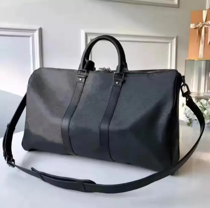 Duffle Duffle Sac Keepall 45cm 50cm 55 cm Sac de voyage de luxe Capacité de voyage Sac de week-end Femmes Men de la mode en cuir authentique Sac de mode