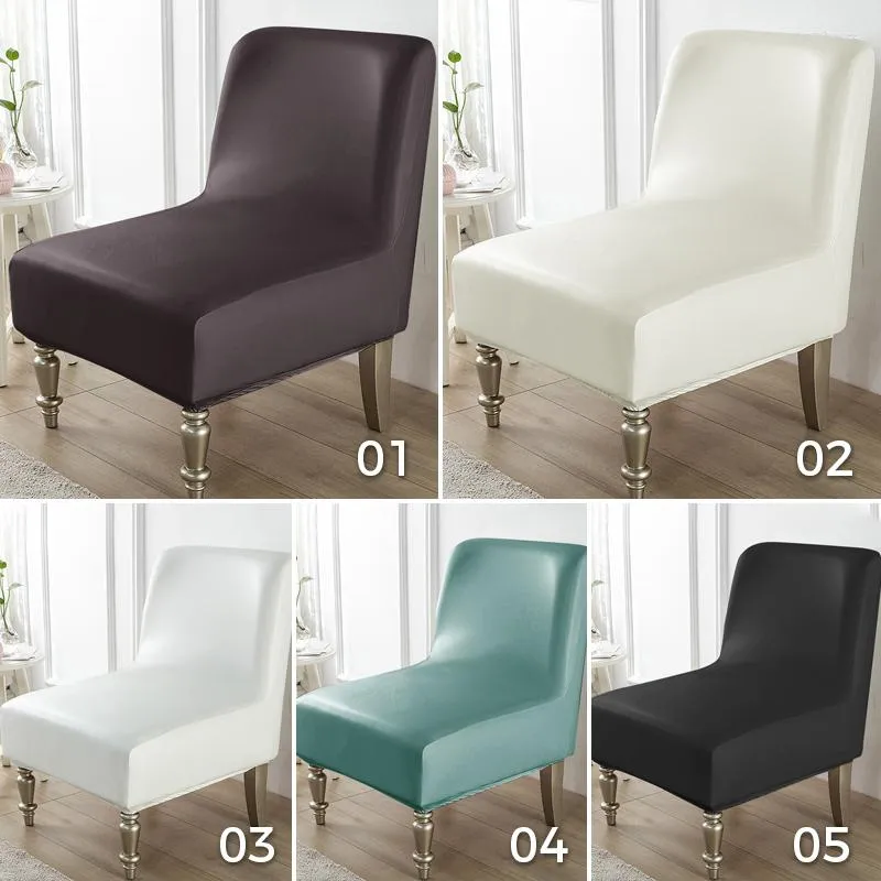 Stol täcker modern accent pu läder armlöst täckning säte singel soffa pall slipcover stretch soffmöbler skydd