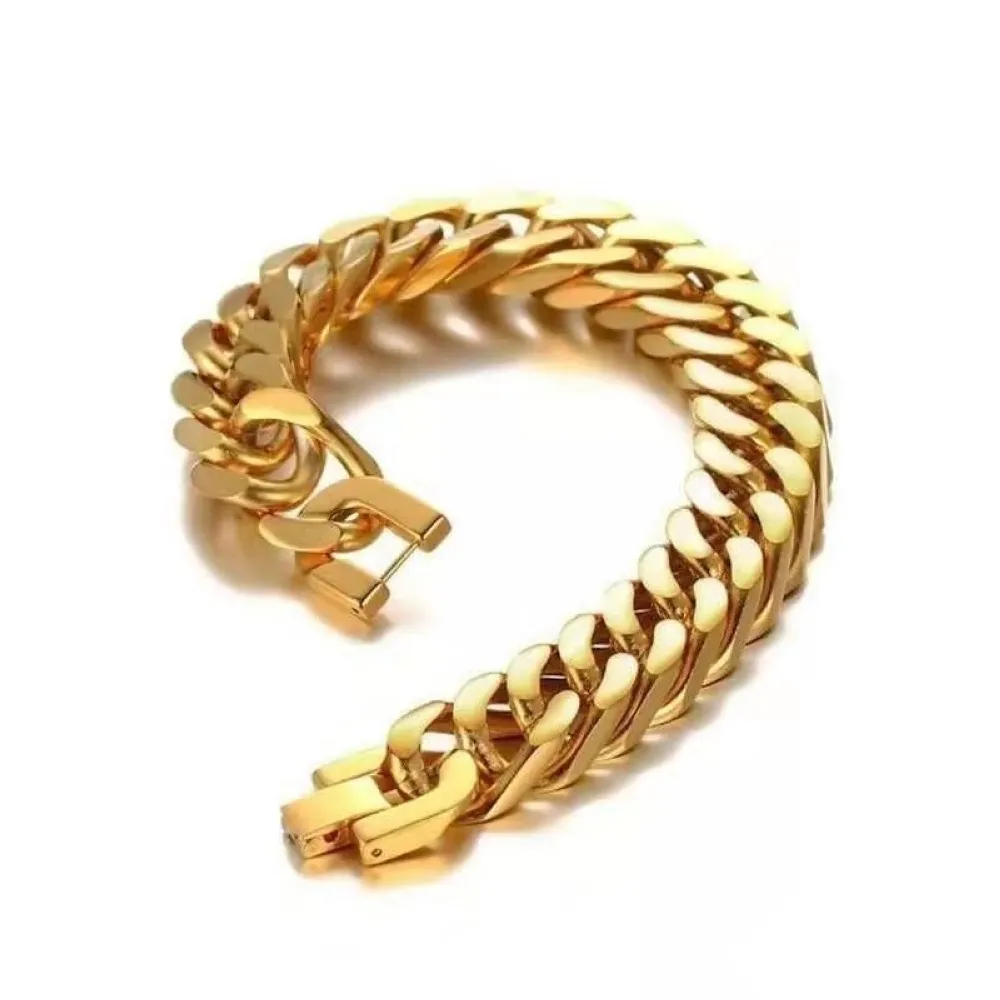 Bracelet de bracelet ￠ quatre c￴t￩s en acier inoxydable Bracelet Bangle pliant Brangle Men Femmes Unisexe 10 mm Largeur Polirure Bijoux de poignet Ami