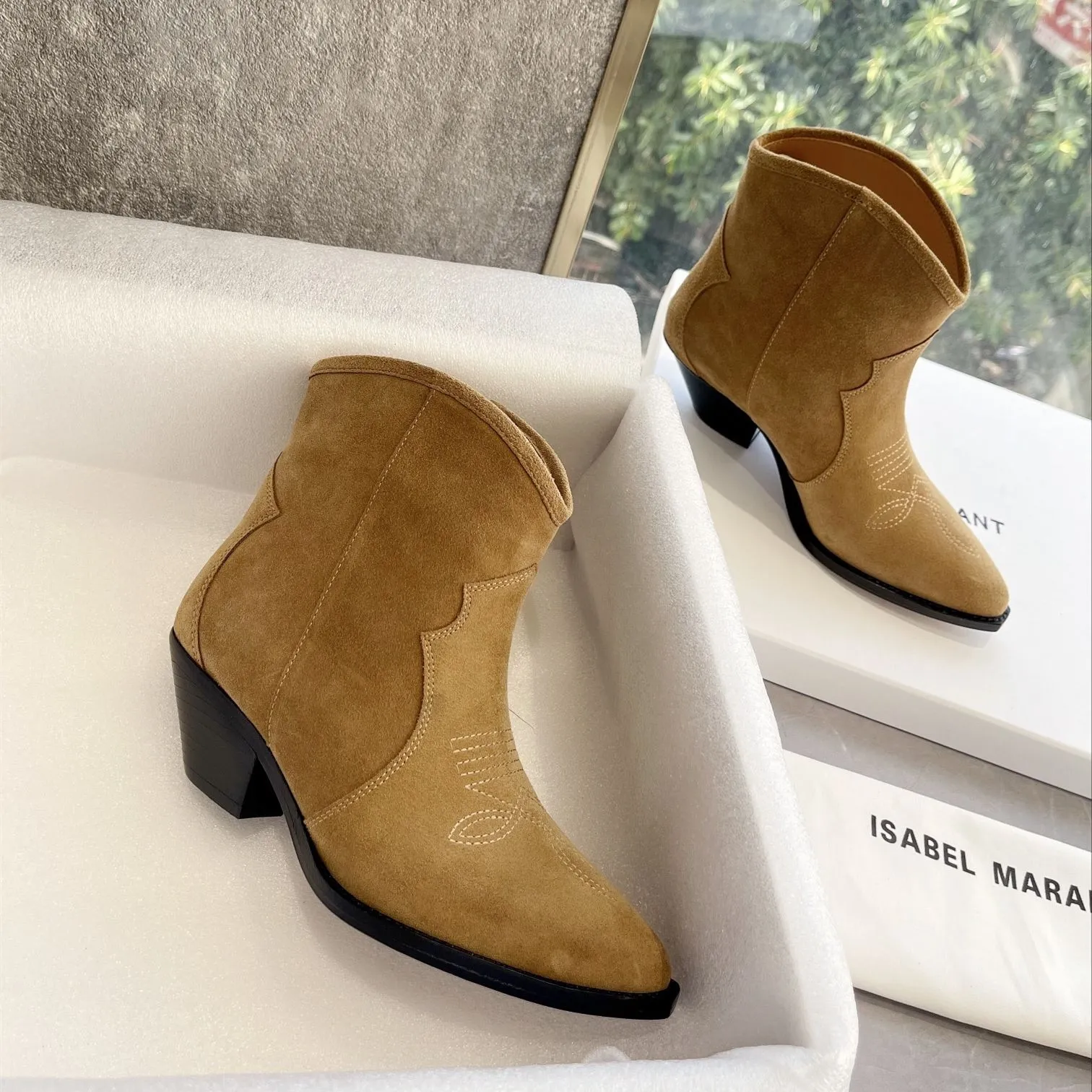 Miss foxy cheap suede booties