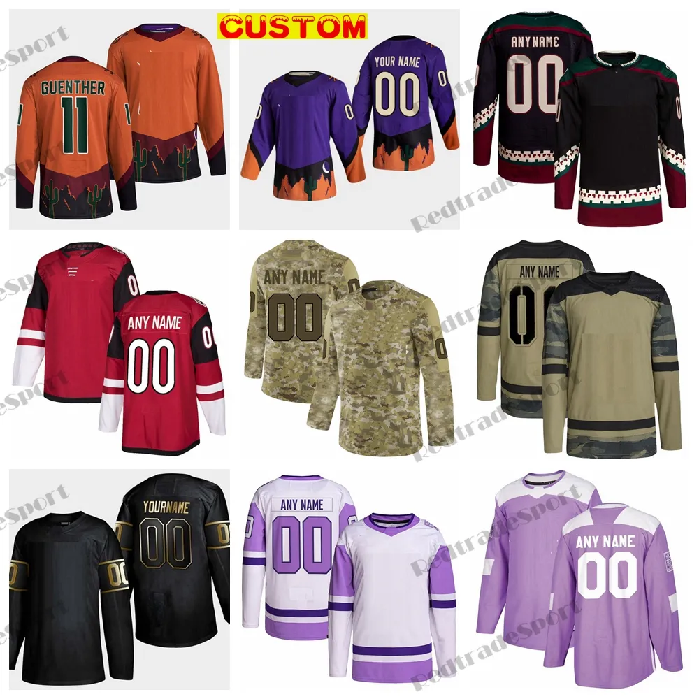 Maillots de hockey rétro inversés personnalisés 2023 Clayton Keller Doan Roenick Camo combat le cancer Nick Schmaltz Voracek Boyd Kassian Crouse Maccelli Hayton Ingram Brown