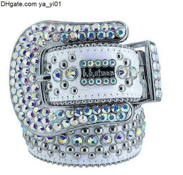 Bb 2022 Belt Designer Simon Cinture per uomo Donna Cintura diamantata lucida bianca cintura uomo boosluxurygoods 0000