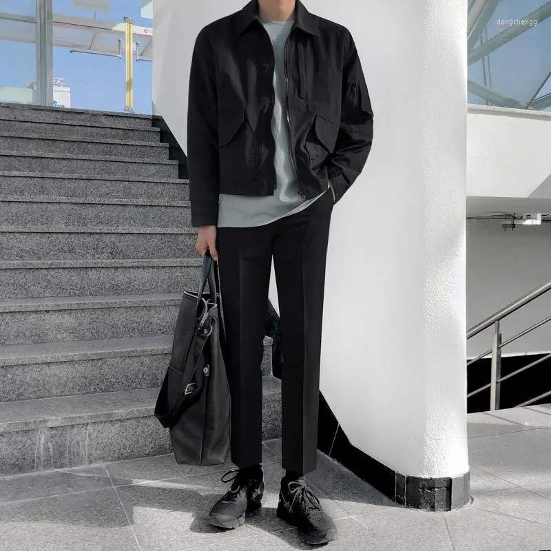 Kurtki męskie lekka jesień 2023 Kurtka przyczynowa Koreańska moda Ruffian przystojny zamek błyskawiczny krótki płaszcz roboczy 2y6216