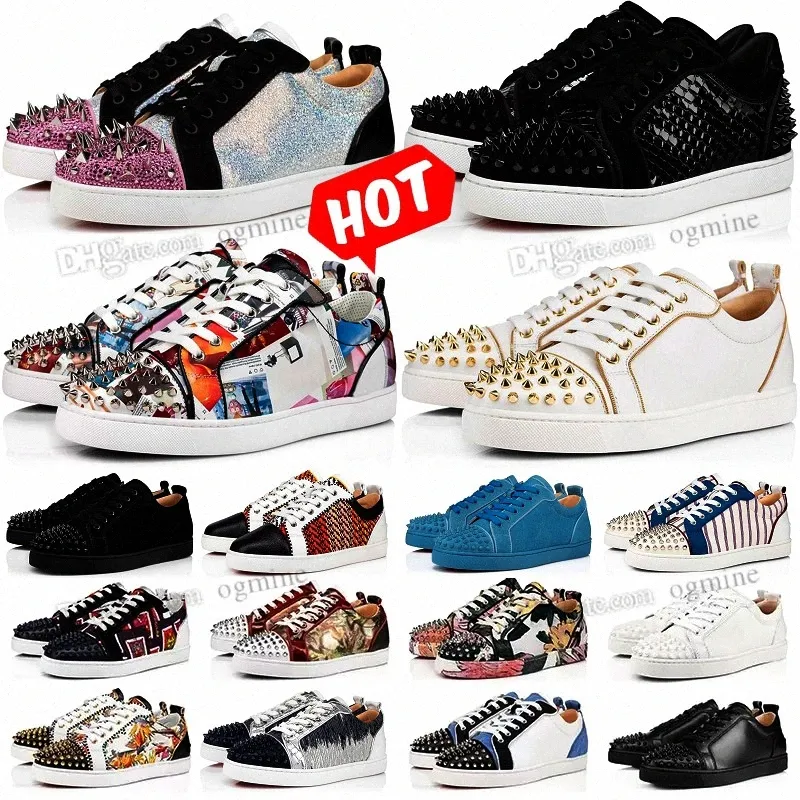 Platform Sneakers Casual Shoes Women Mens Luxury Loafers Trainers Low Red sole Bottoms Fashion Designer Spike rivet Party Flat Leather g0O9#