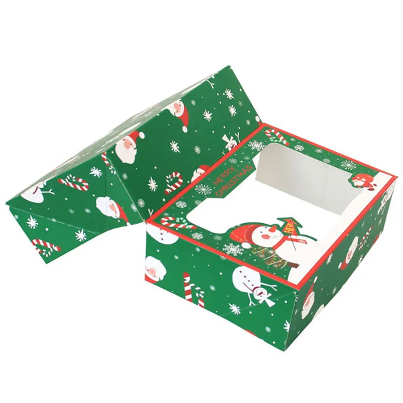 Large Size Christmas Candy Cookie Cardboard Box With Plastic Pvc Window Gingerbread Chocolate Gift Gift Box LX5252