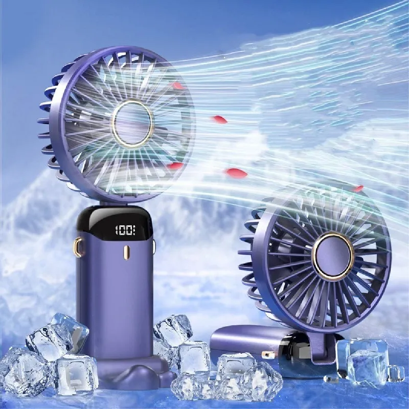 Portable Air Coolers USB Handheld Fan Electric Digital Display Foldable