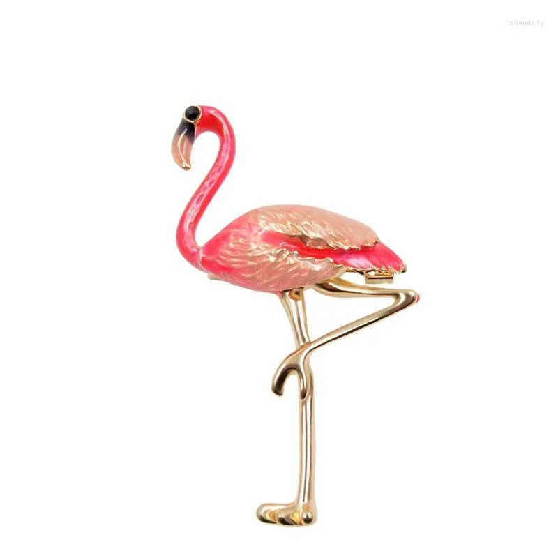 Broschen CINDY XIANG Niedliche Emaille-Flamingo-Unisex-Damen- und Herren-Pin-Vogel-Tier-Broschen Modekleid-Mantel-Accessoires