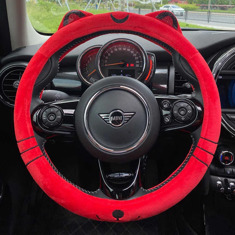 Couvre Volant Dessin Animé Bleu Rouge Voiture Mignon Couverture De Volant  Avec Oreilles Chat 38cm En Peluche Pour Mini Cooper F56 Bmw Mazda Nissan  Interi Accessoires T221108 Du 18,71 €