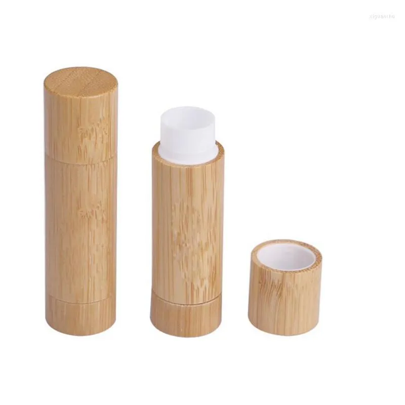 Butelki do przechowywania 100pcs Bamboo DIY Projekt Pusta warga pojemnik na szminkę szminki Rurka kosmetyczna pojemniki na opakowanie kosmetyczne