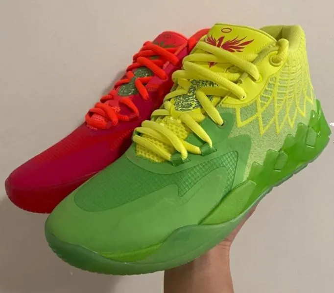 Grade School MB01 Rick Morty kids Basketball Shoes for sale LaMelo Ball Queen City Red Sport Shoe size 4.5-12