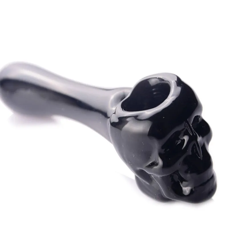 Skull Glass Pipe Bubbler tobacco Smoking Water Pipes Herb Glass Pipe Random Colors Dab Accessory