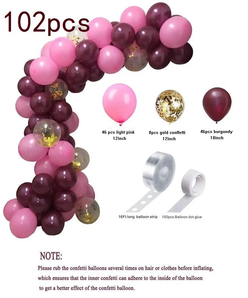 Christmas party supplies wine red rose balloon chain pink series set birthday decoration