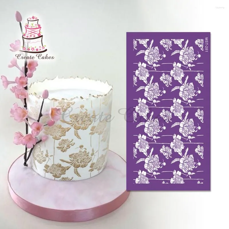 Moules de cuisson fleur maille pochoirs gâteau de mariage moule tissu pochoir modèle décoration outil accessoires