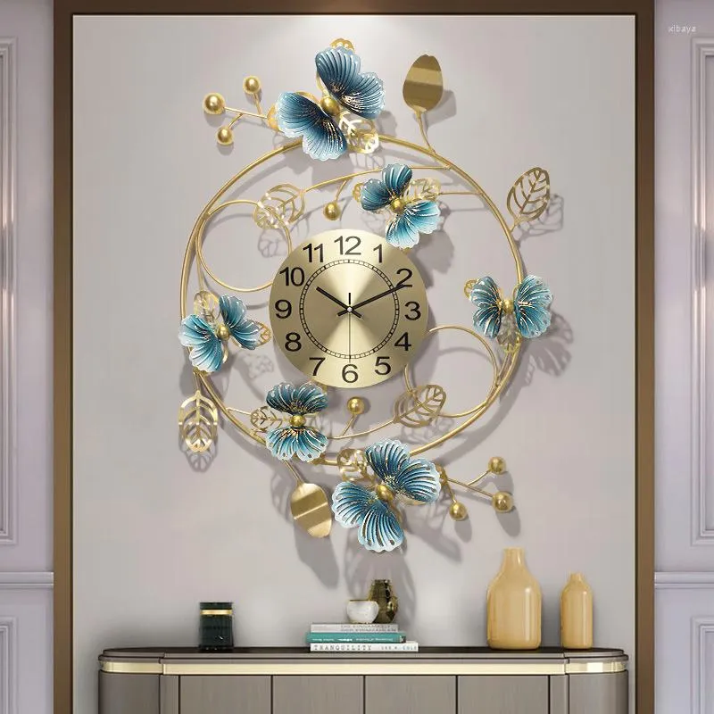 V￤ggklockor lyxklockor modern design stor 3D hem vardagsrum dekoration metall tyst reloj de pared