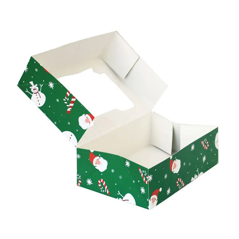 Large Size Christmas Candy Cookie Cardboard Box With Plastic Pvc Window Gingerbread Chocolate Gift Gift Box LX5252