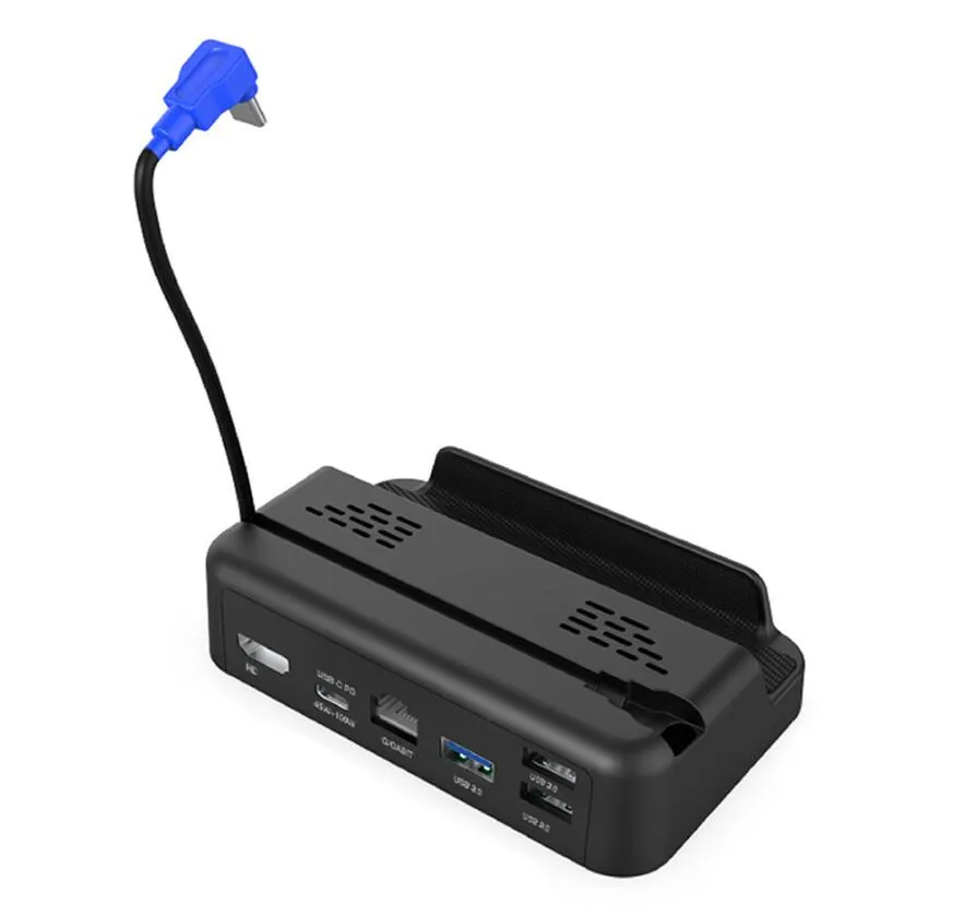 ドックステーションテレビベーススタンドドックステーションハブホルダー4K用スチームデッキコンソールUSB C PDポートUSB3.0 RJ45イーサネット