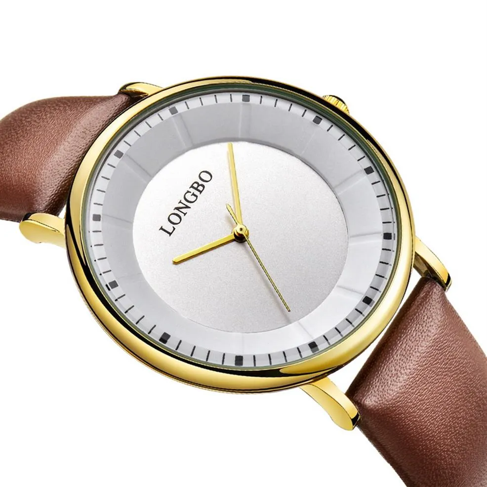 Longbo 2020 luksusowy kwarc zegarek na zwykłe modne zegarki ze skóry mężczyźni mężczyźni kobiety patrzą na sport