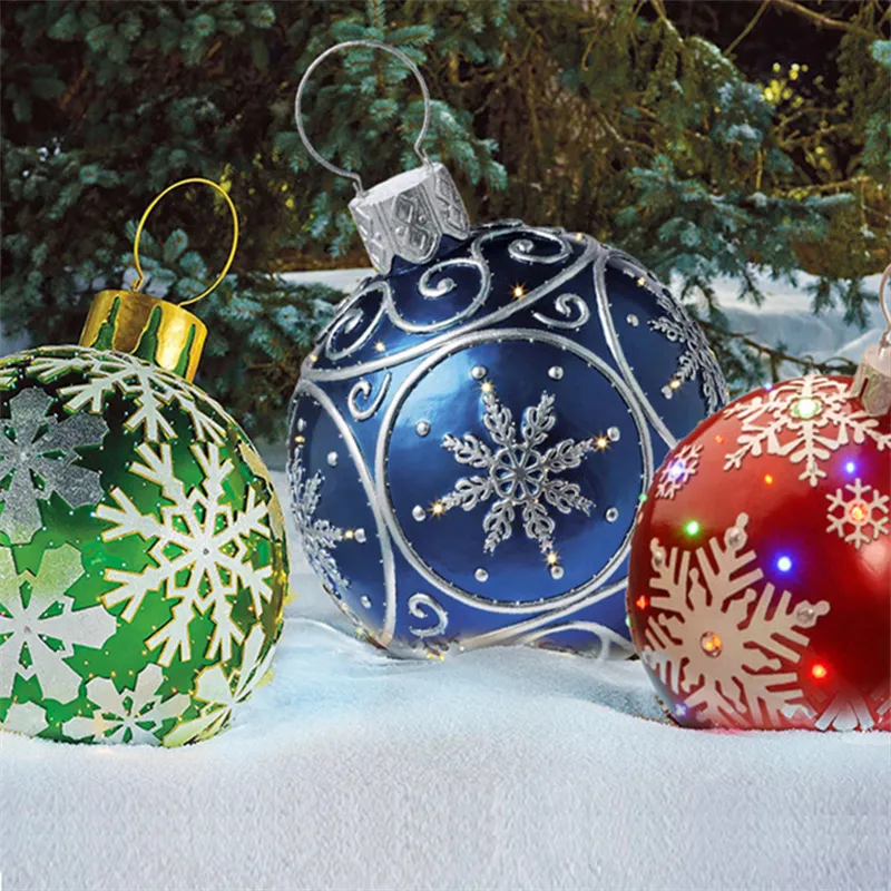 Christmas Decorations 60CM Outdoor Inflatable Ball Made PVC GLarge s Tree Toy Xmas Gifts Ornaments 221027