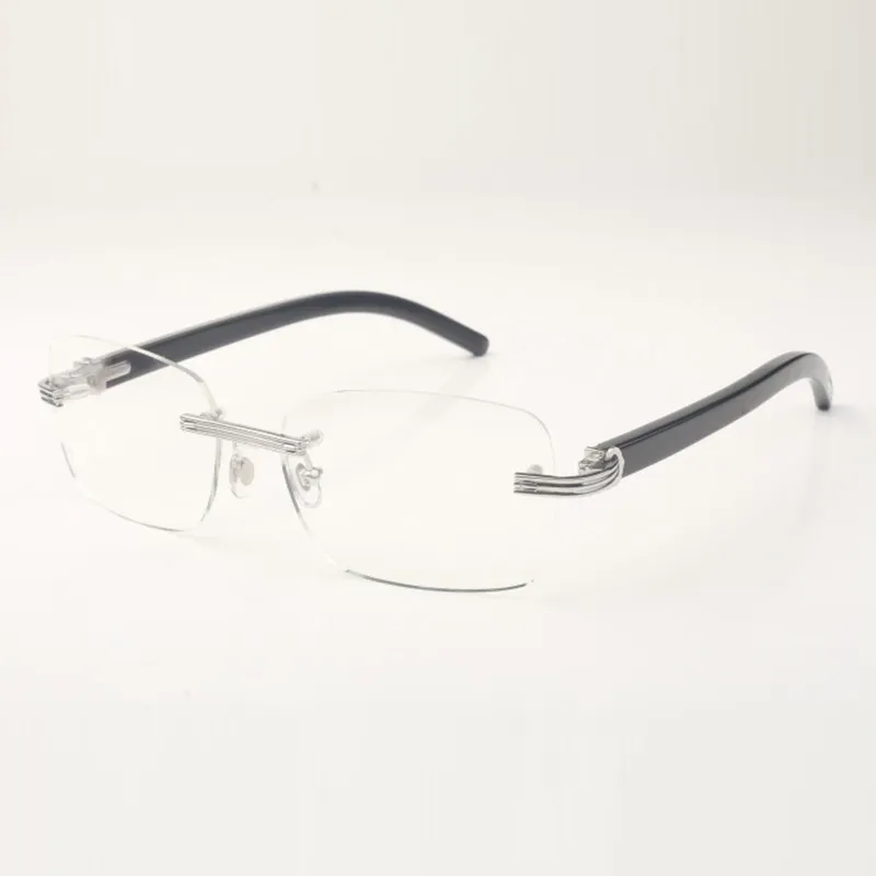 Buffs glasses frames 0286O with natural black buffalo horns sticks and 56mm clear lenses