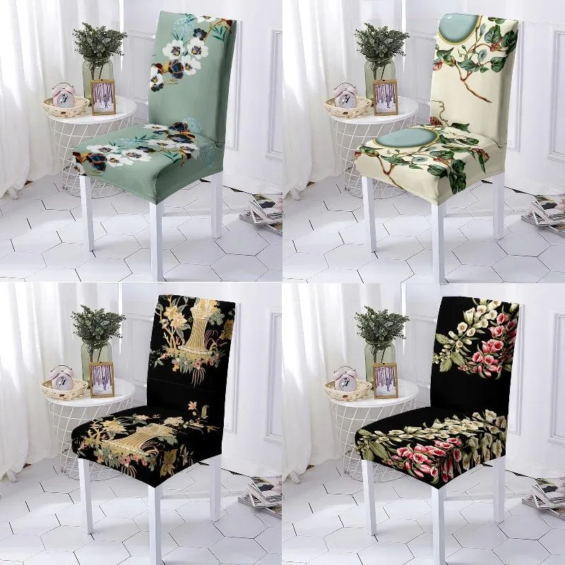 Housses de chaise Style chinois fleur feuilles siège chambre ordinateur bureau meubles chaises couverture banc coussin Fundas Sillas