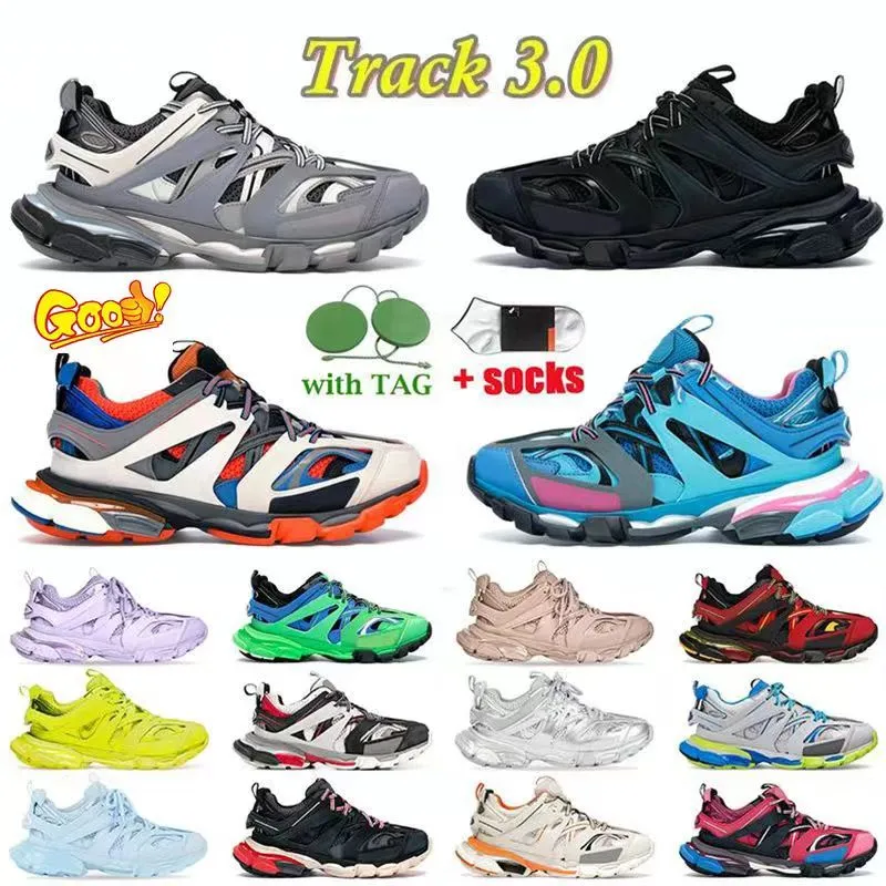 Balencigas Tracks Casual Shoes Designer Track 3 3.0 Triple White Black Mans Sneakers Gomma lederen trainer Nylon Printed Platform Trainers Balencigas 2023 G25B