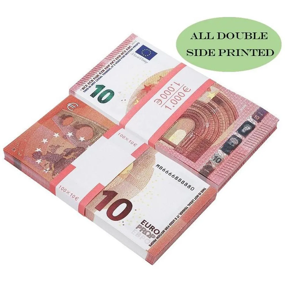 Todo de alta qualidade Prop EURO 10 20 50 100 100 Toys Fake Notes Billet Movie Money, que parece verdadeiro bilet de bilet e euros 20 coleção A182T