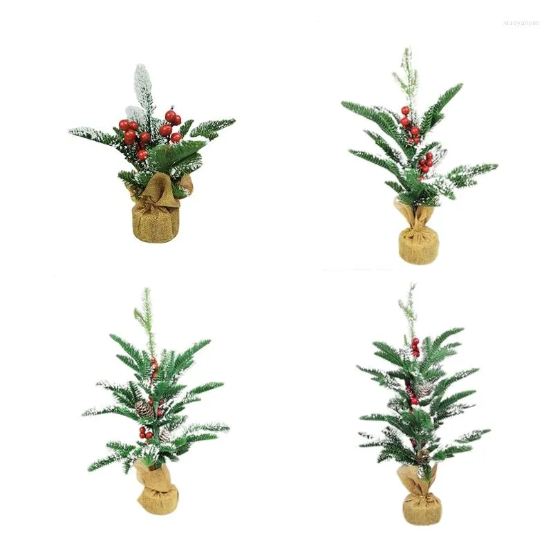 Juldekorationer 30/40/50/60 cm Mini Tree Snow Pine Trees Desktop Decor Miniature Xmas Decoration Year Gifts