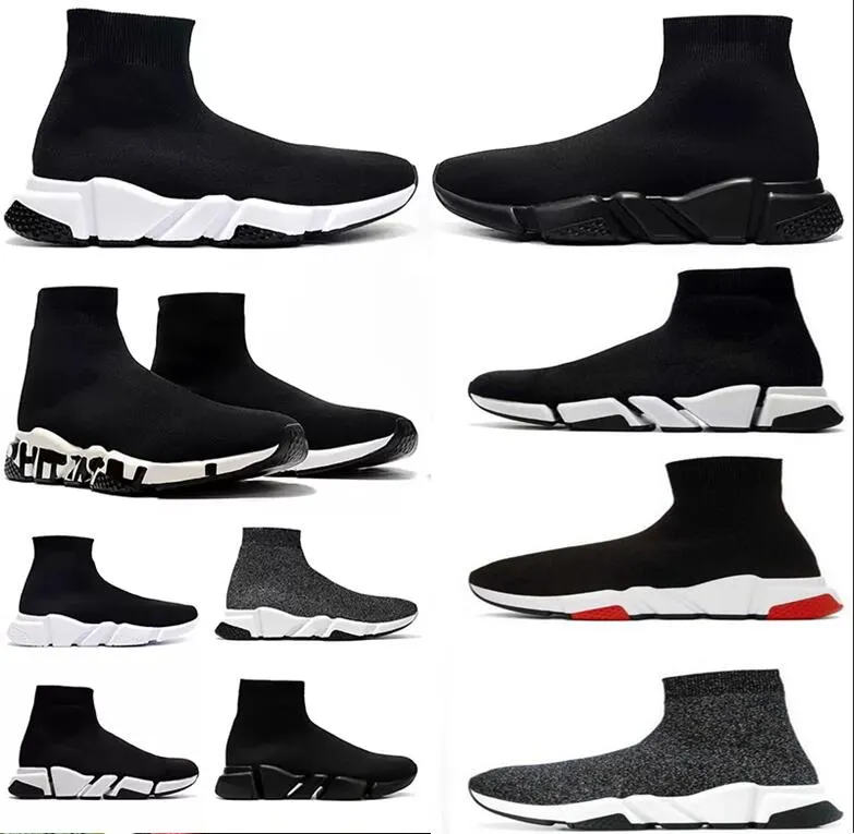 2023 Top Quality Speed Trainer Socks Shoes for Men&Women Triple Black White Red Casual Shoes Fashion Designer Sneakers 1.0 2.0 Ankle Boot 36-45