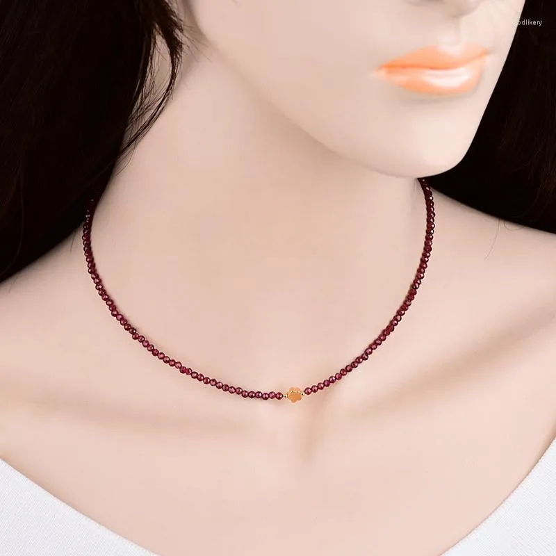 Choker klassisk uts￶kta granatstr￤nghalsband temperamentsfull elegant justerbar storlek kedjekedja chokers