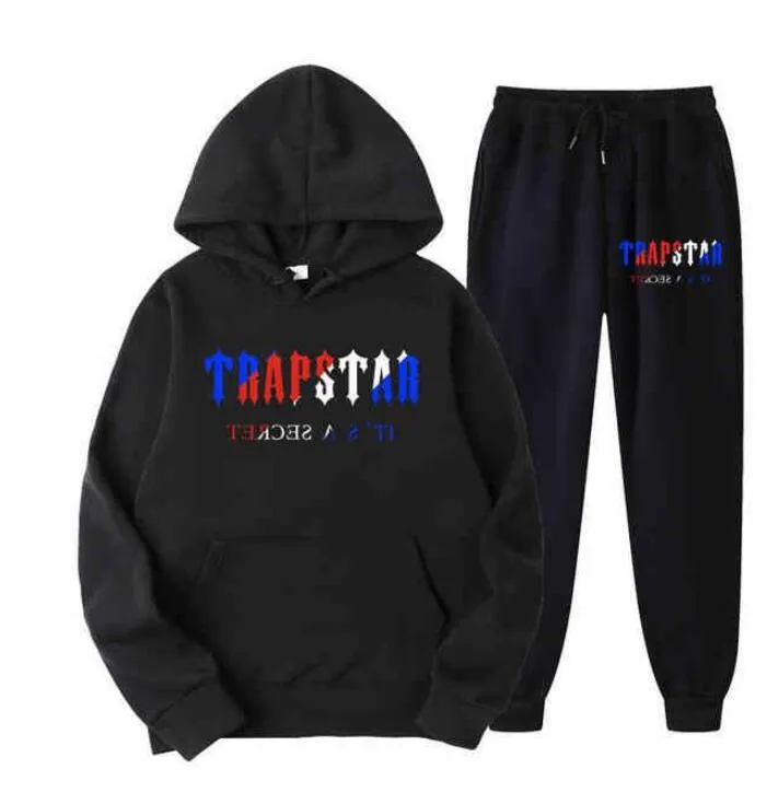 Tracksuit Trapstar Brand Printed Sportswear Men's t Shirts 15 Colors Warm Two Pieces Set Loose Hoodie Sweatshirt Pants Jogging