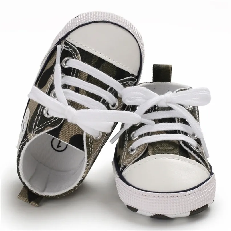 First Walkers Baby Sneaker Boy Girl Shoes Print Star Canvas Soft Antisp Sole Born Spädbarn Toddler Casual Crib 221107