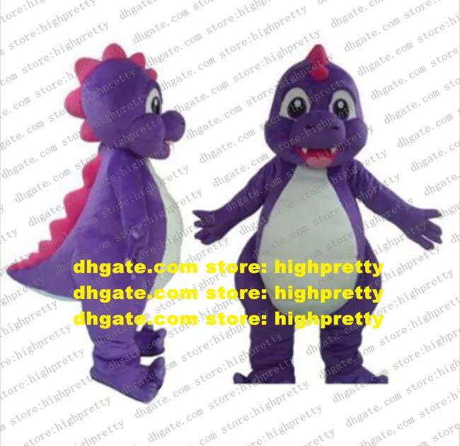 Purple Dino Dinour Mascot Costume Adult Cartoon Charact Outfit Suit SPOŁECZEŃSTWA