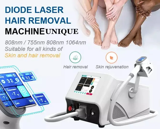 Przenośna maszyna laserowa diodowa 808 nm 500 W 600W 800W 1000W Stałe usługi do usuwania włosów Sprzęt odmładzania skóry z CE do salonu kosmetycznego