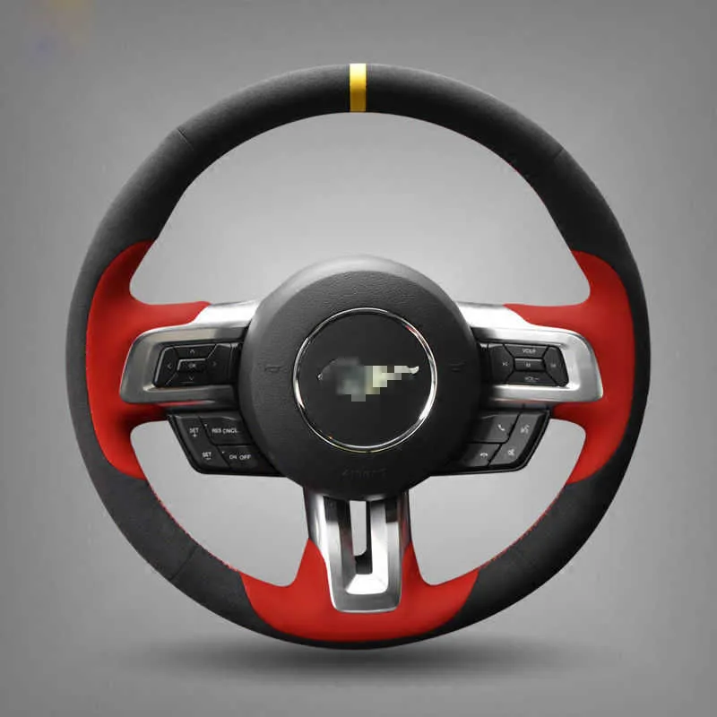 Para Ford Mustang, tampa do volante Diy Caso interior de carro (