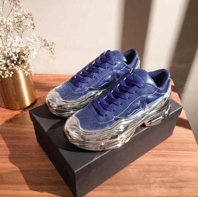 raf With box 2021 Top quality Fashion originals Raf Simons Ozweego III Sports Men Women Clunky Metallic Silver Sneakers Dorky Casual Shoes D8s6 1LPU