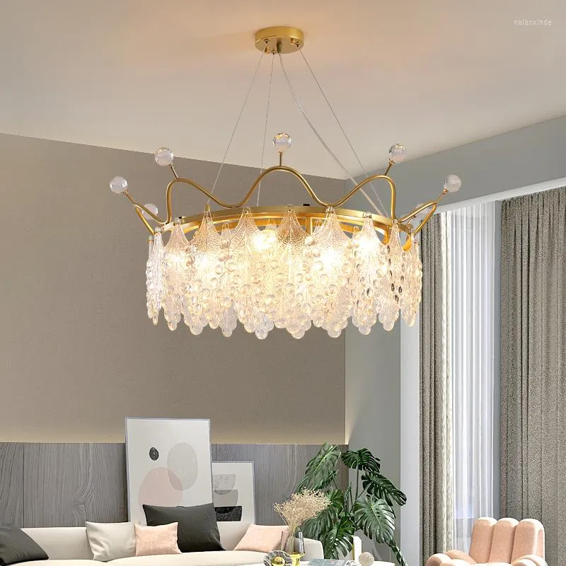 Lampadari Lampadario nordico Corona di luce Cristallo Led Per Soggiorno Camera da letto per bambini Sala da pranzo Lampada a sospensione Decorazione natalizia