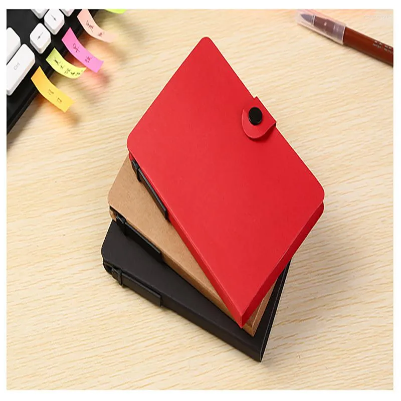 Kraft Paper Button Type Creativity Combination Notes Tearable Educational Supplies Notebook With Pen Learning Tool 02235