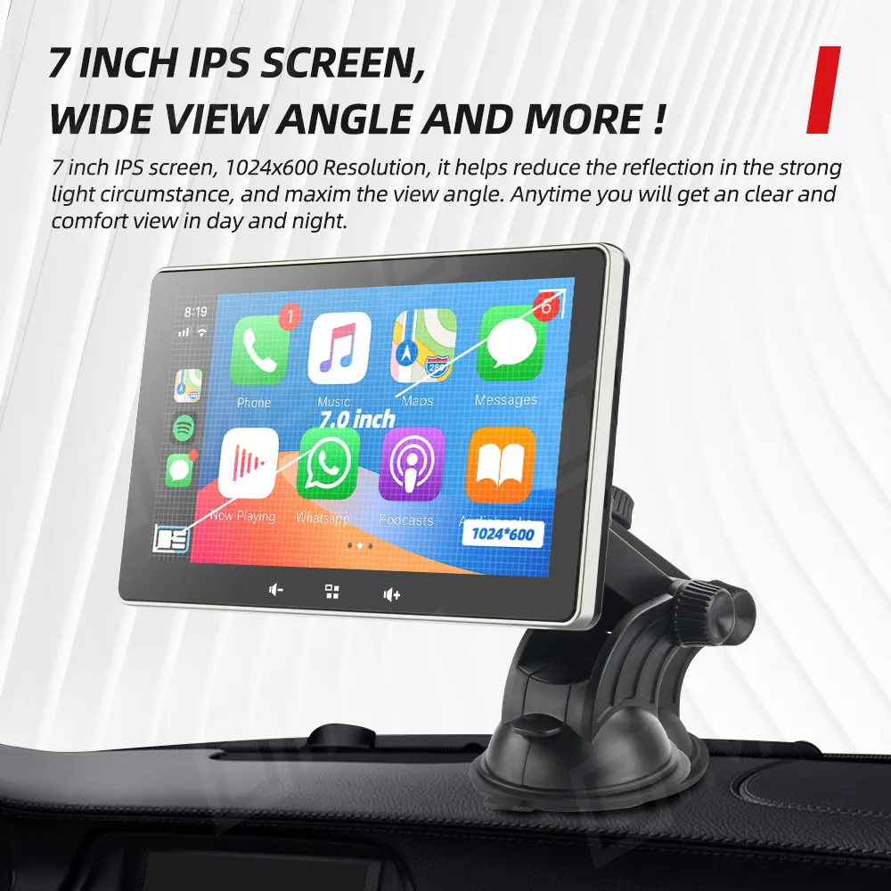 7 pouces écran tactile voiture Portable sans fil CarPlay universel Android autoradio pour Audi Benz Mazda Toyota pour Netflix YouTub