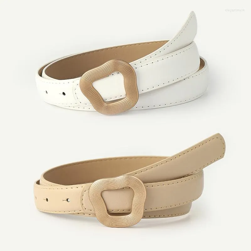 Cintos cinturões geométricos de metal geométrico Belt Women Lady coreano