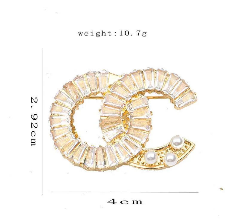 2 цвета, женская 18-каратная позолоченная брендовая брошь с надписью INS, жемчуг, горный хрусталь, кристалл, металлические броши, костюм, булавка для лацкана, модные украшения Accesso243E