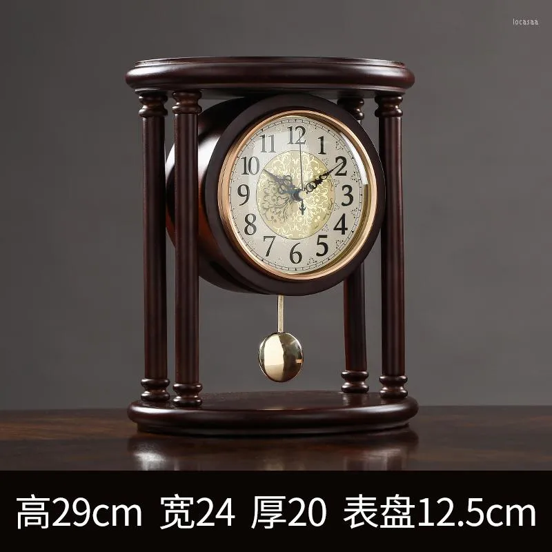 Table Clocks Desk Clock Retro Chinese Style Home Living Room Light Luxury Desktop Pendulum Display Ornaments